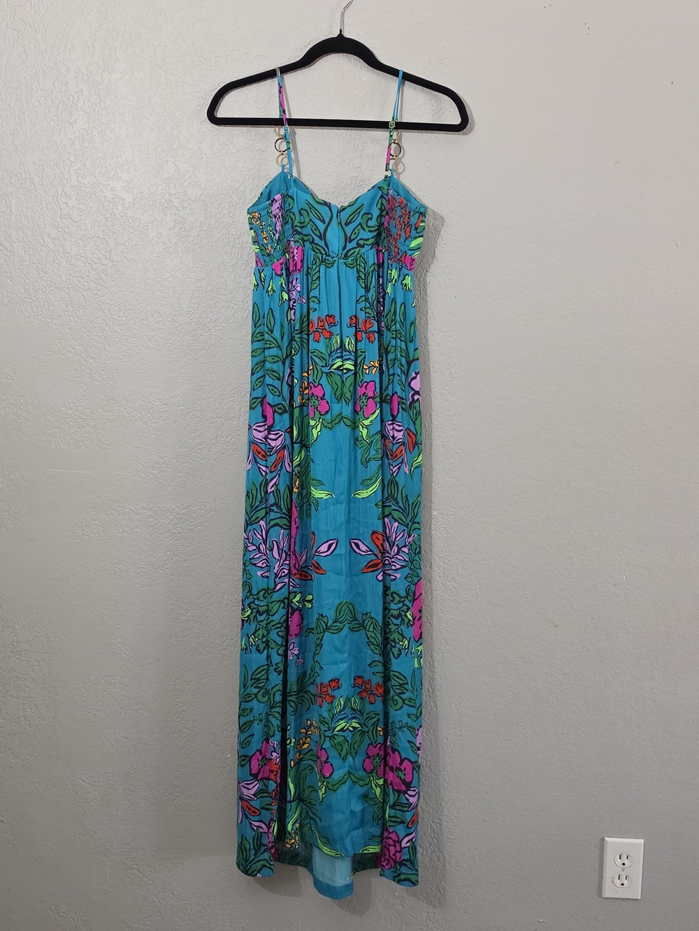 Lilly Pulitzer Joanna Maxi Dress Turquoise "Shake Your Tail Feathers" Womens 2 - Picture 13 of 15